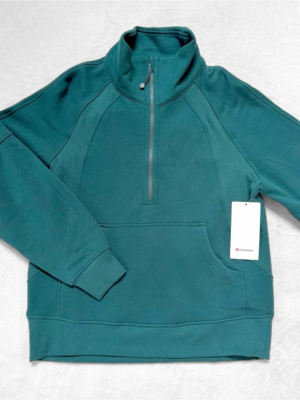 NWT Lululemon Scuba Oversized Funnel Neck Half Zip *Long – Storm Teal – M/L